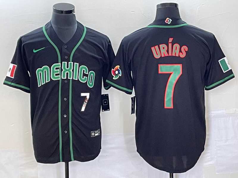 Men's Mexico Baseball #7 Julio Urias Number 2023 Black World Classic Stitched Jersey1,We sell and wholesale Men's Mexico Baseball #7 Julio Urias Number 2023 Black World Classic Stitched Jersey1 on line form chian!